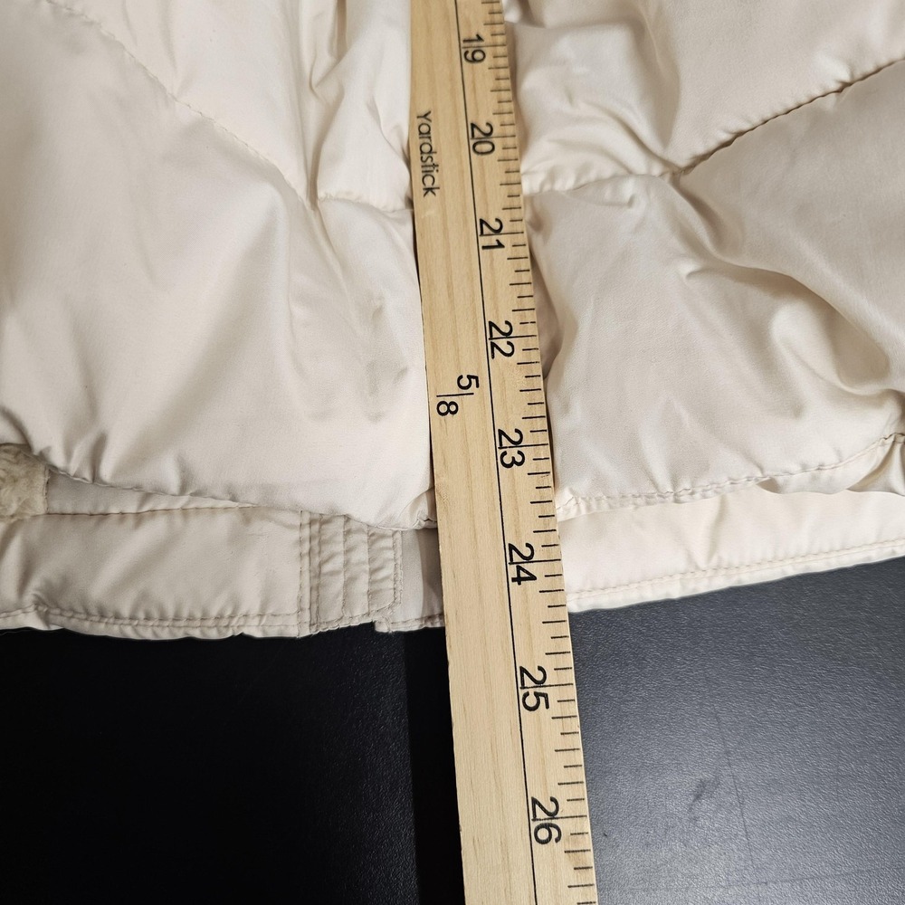 Banana Republic Vest Womens S White Hooded Quilted Puffer Faux Fur Y2K Style - Picture 7 of 11
